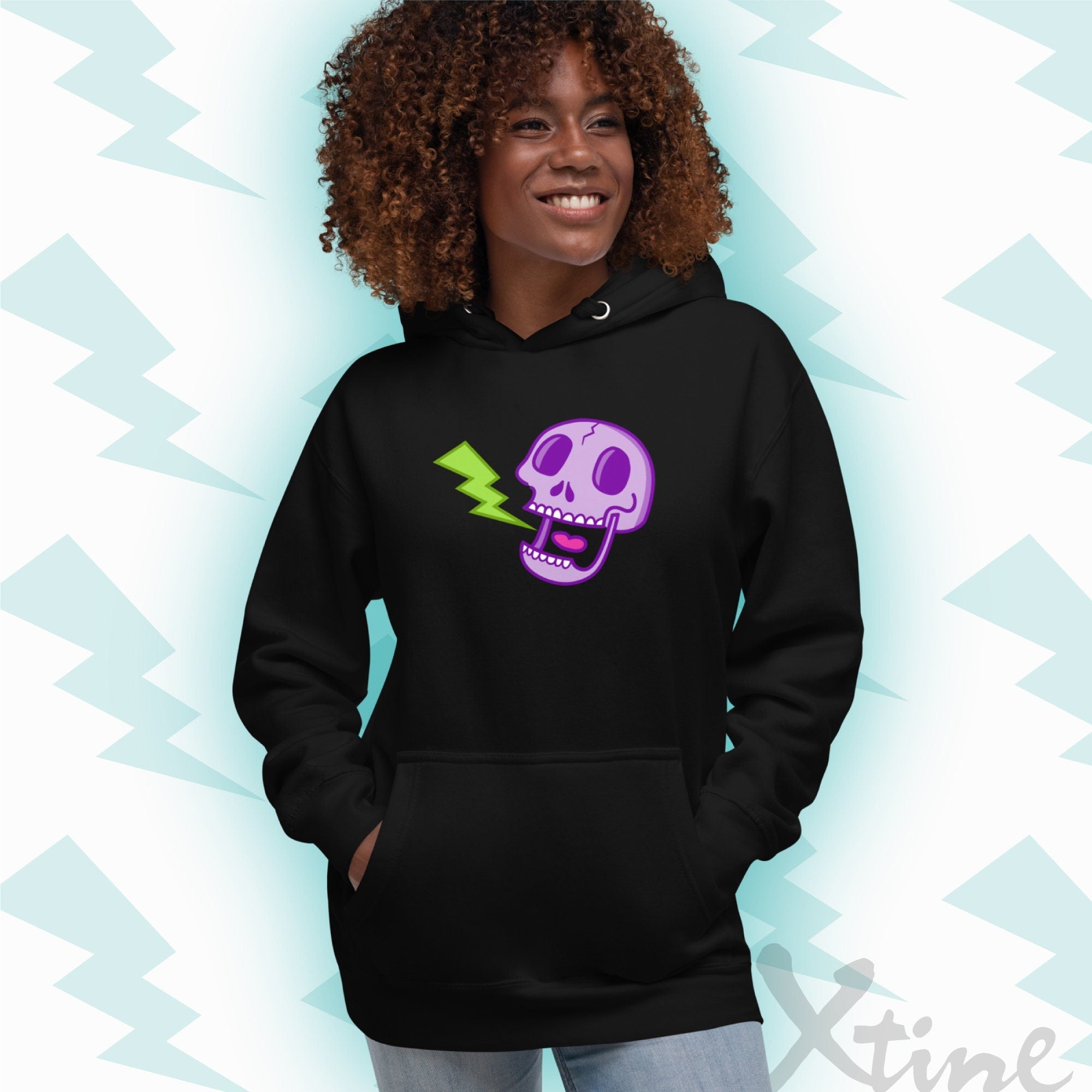 Lightning Skull Unisex Pullover Hoodie