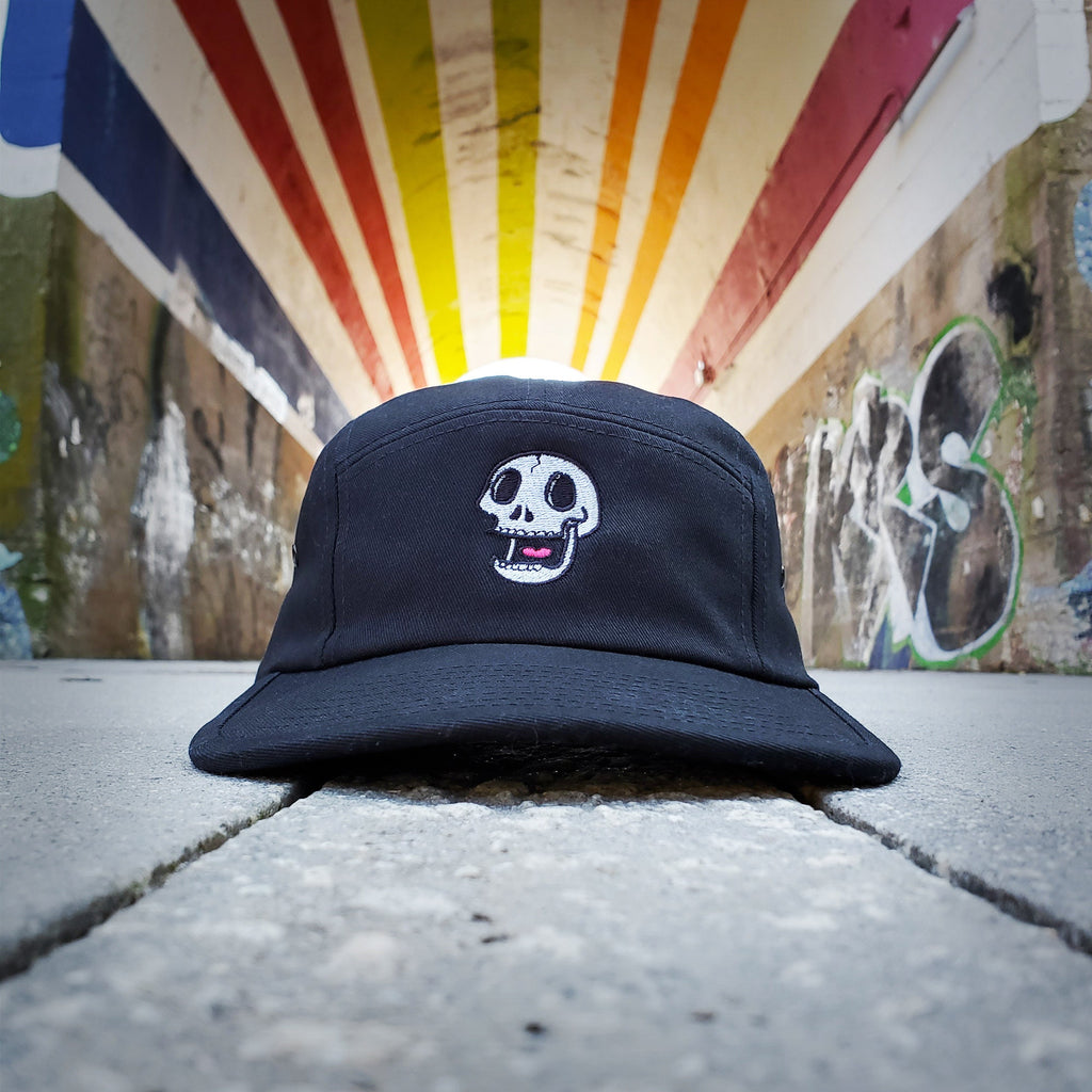 Screaming Skull Embroidered Five Panel Cap