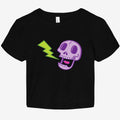 Lightning Skull Women's Micro Rib Baby Tee