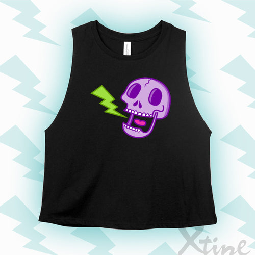 Lightning Skull Cropped Tank