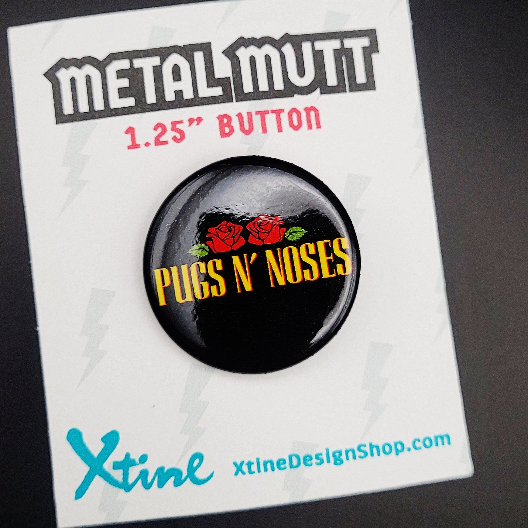 Metal Mutt 1.25" Circle Pin Back Buttons