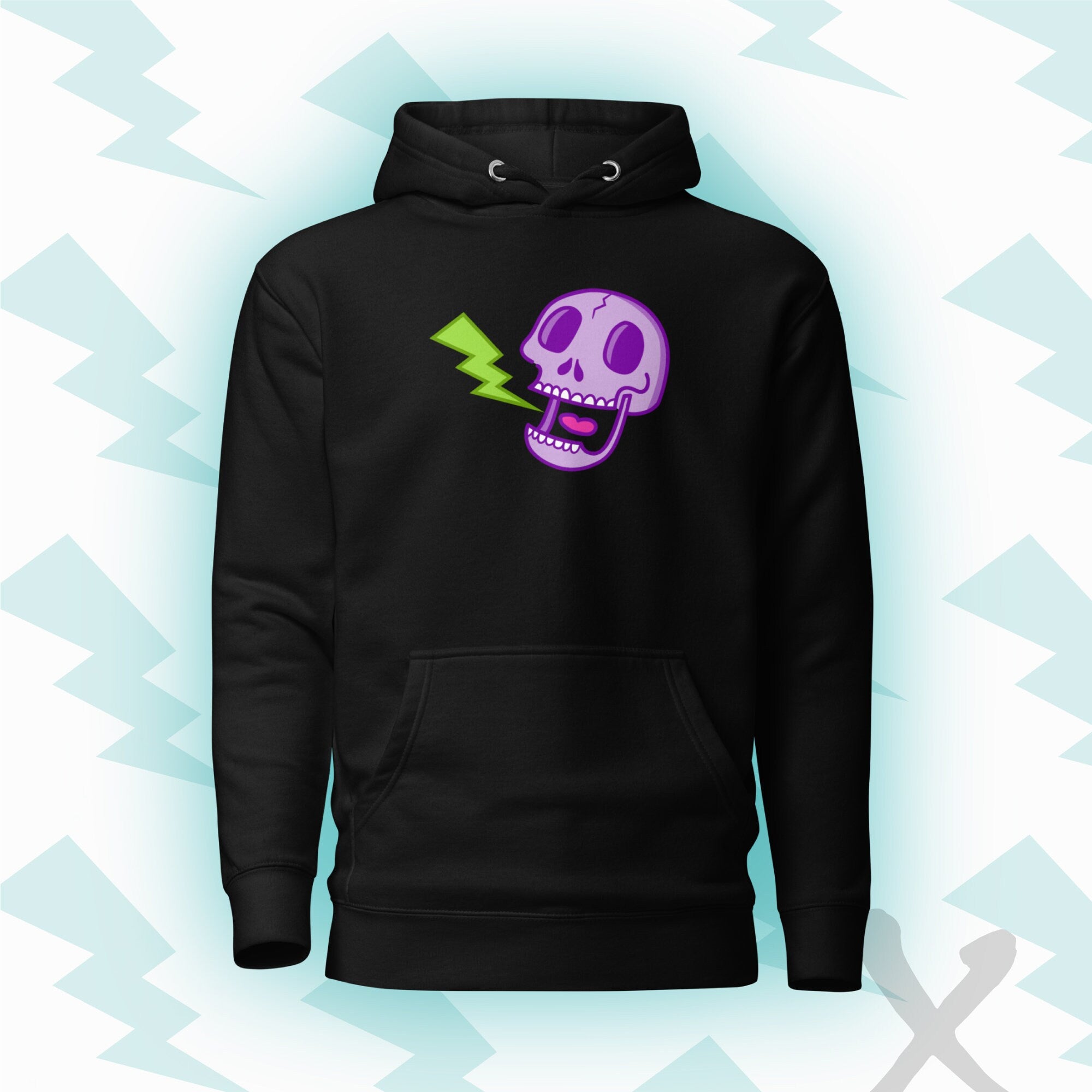 Lightning Skull Unisex Pullover Hoodie